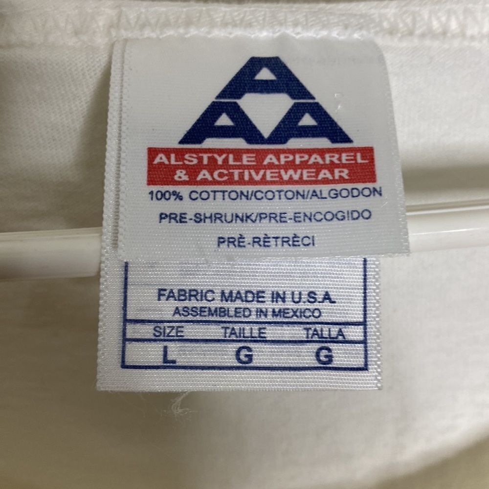 AAA Men’s 100% Thick Cotton Cream Tank Top with Print Size L NWOT - Picture 2 of 4
